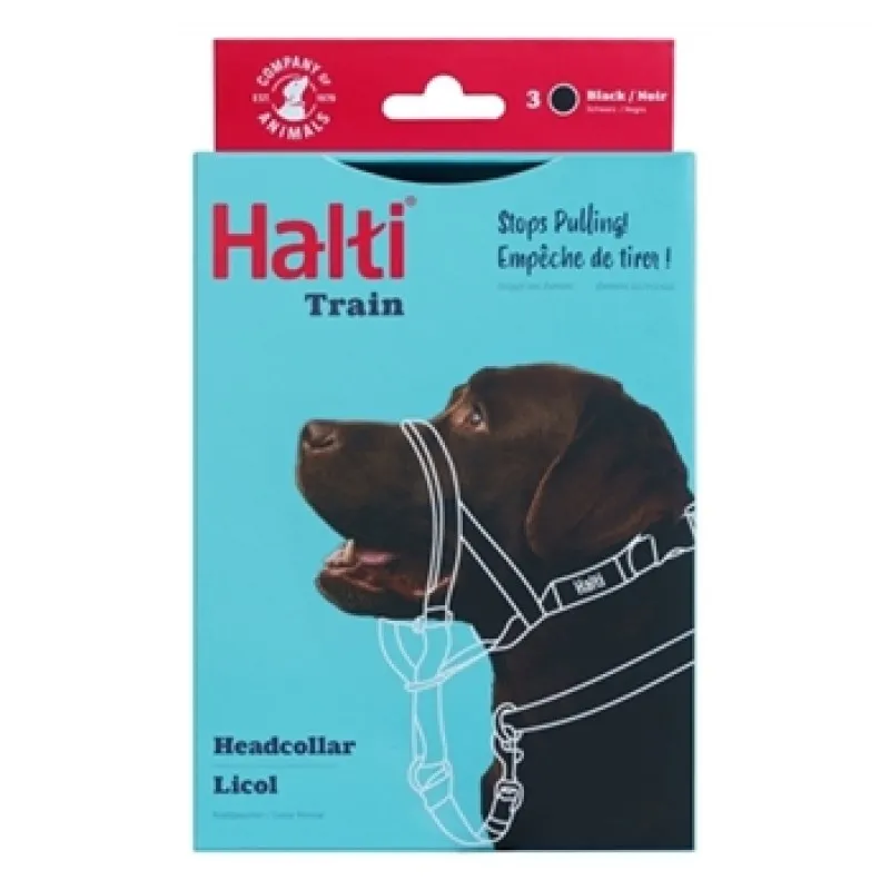Halti hoofdhalster zwart (anti-trek)