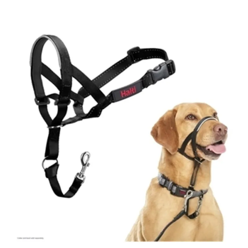 Halti hoofdhalster zwart (anti-trek) – Maat 3 (nek 40–54 cm)