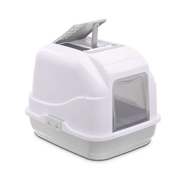 Imac kattenbak Easy Cat met kap wit/grijs (L)