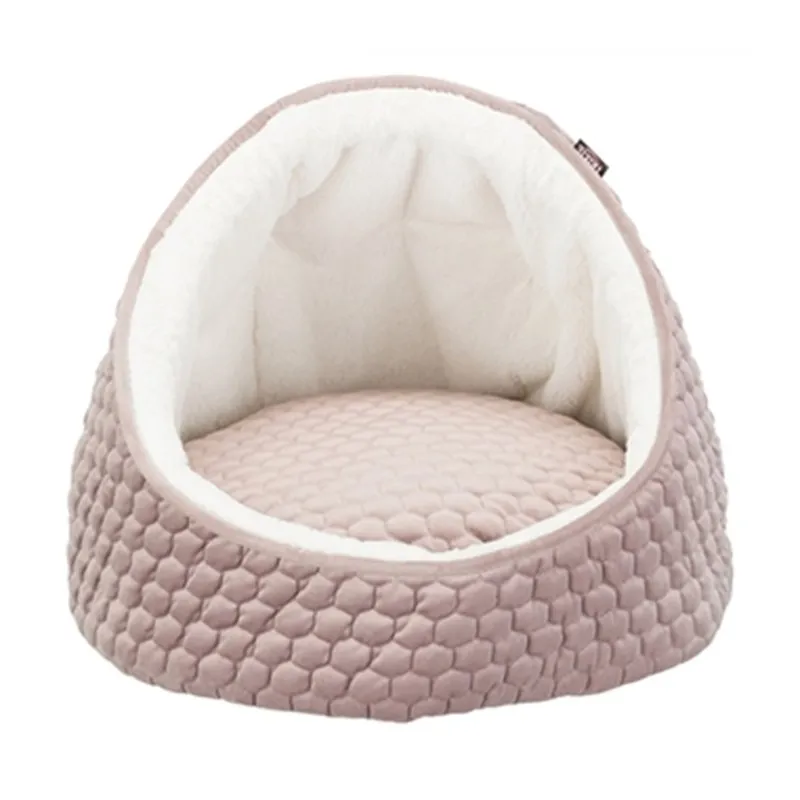 Kattenmand iglo Livia roze/crème