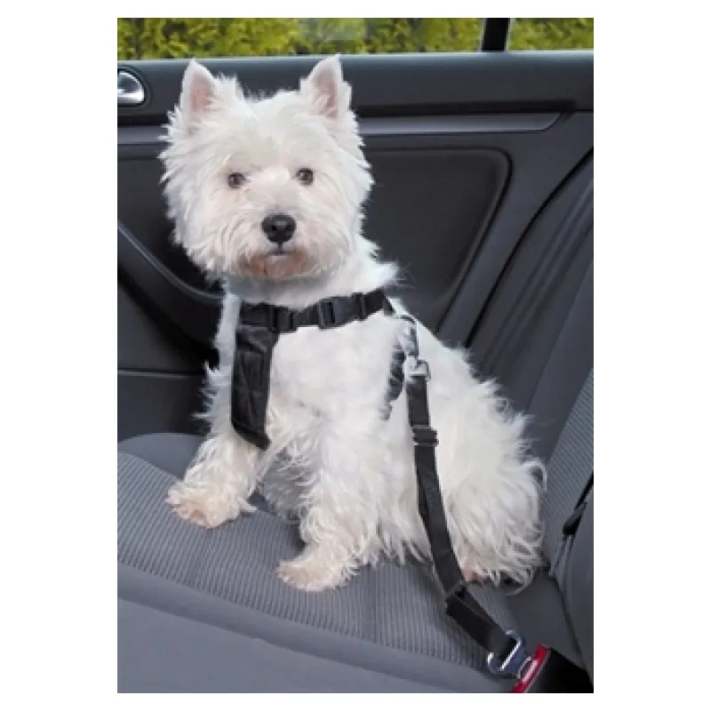 Trixie Autotuig met gordel zwart – 50–70 cm
