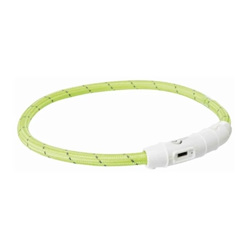 Trixie Lichtgevende halsband Flash USB groen (45 cm, M–L)