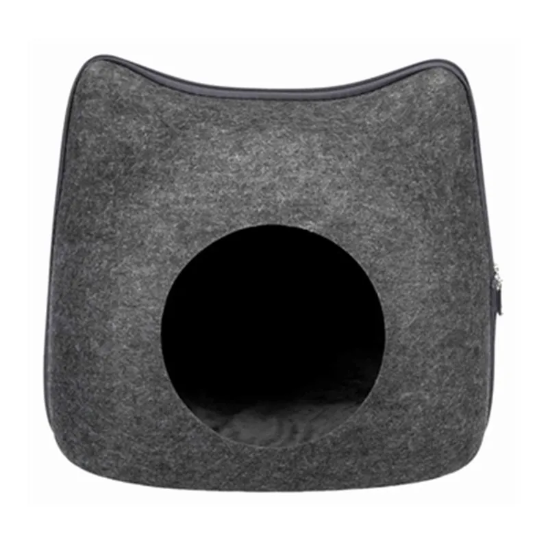 Trixie Vilten iglo kattenkop grijs